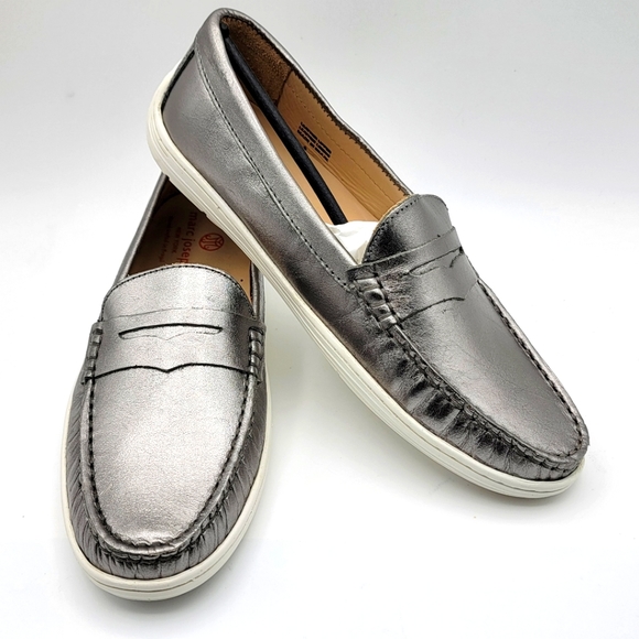 Marc Joseph Metallic Leather Loafer Size 5.5. S1035 - Picture 1 of 6